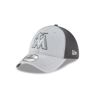 Sapca New Era Miami Marlins MLB Grayed Out Neo 39THIRTY Stretch Fit - Gri